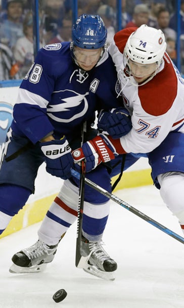 Canadiens blow lead, Johnson scores in OT to lift Lightning (Dec 28, 2016)